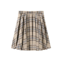 C-28140 / C-27427 PAPILLON PLAID SKIRT + FLORAL SWEATER SET