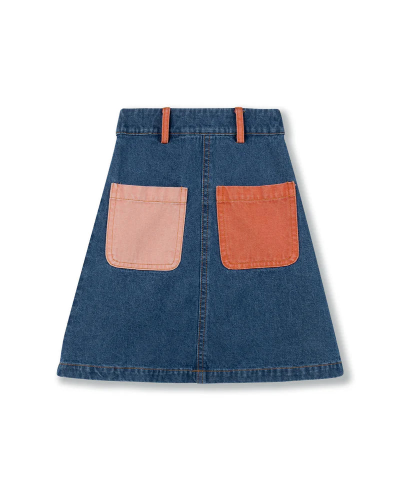 C-23840 PHIL & PHOEBE FILER DENIM MULTICOLOR SKIRT
