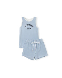 C-23960 CABANA SEERSUCKER SWIM TANK 2PC SET