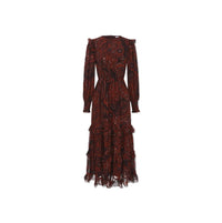 W-29920 THE COLLECTIVE PAISLEY RUFFLE SMOCK DRESS