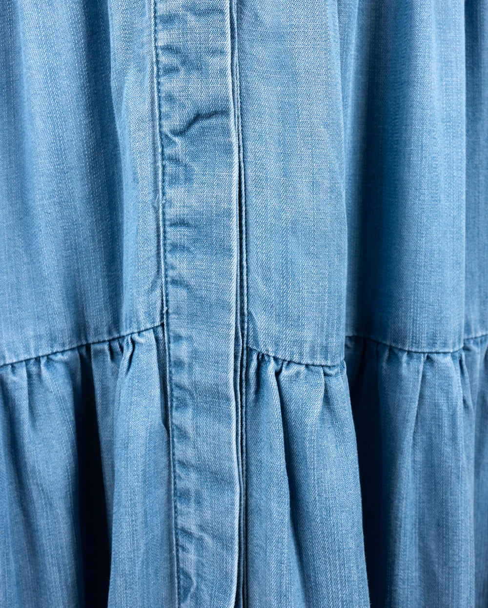 W-24200 SHIFT DENIM BLOUSE WAIST MAXI DRESS