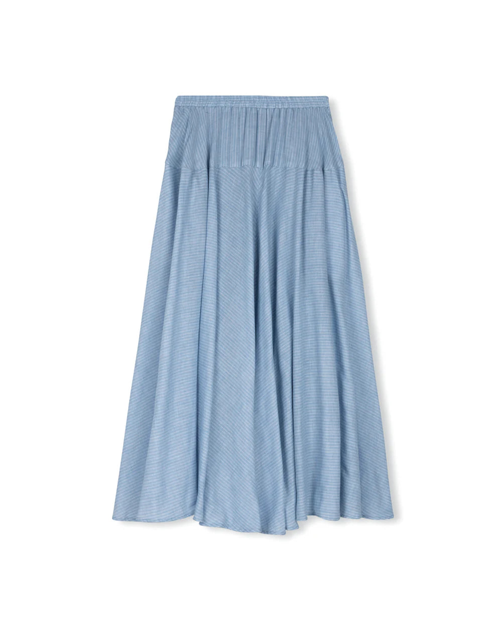 W-24012 SLATE BANJO PINSTRIPE MIDI SKIRT