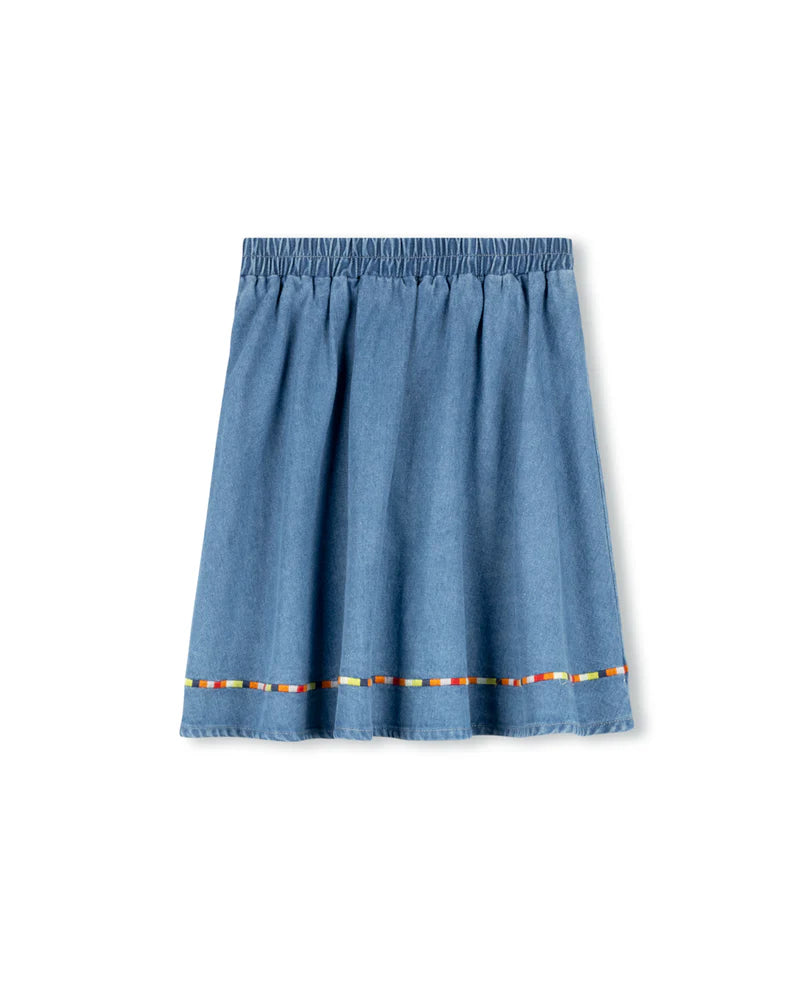 C-24023 PHIL & PHOEBE ZURI EMBROIDERED HEM SKIRT