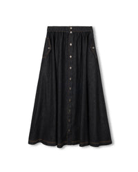 C-24352 VIBE FLOWY MAXI POCKET SKIRT DENIM