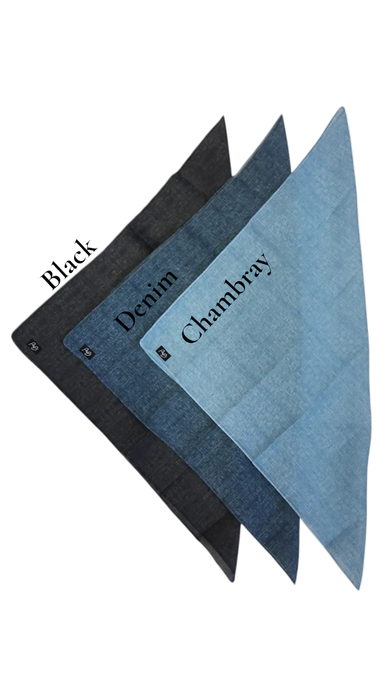 BAN105-O REVAZ DENIM OPEN BANDANA