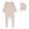 LILETTE DOTTY KNIT FOOTIE + BEANIE