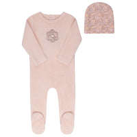 ELYS & CO VELOUR LIBERTY FOOTIE + BEANIE