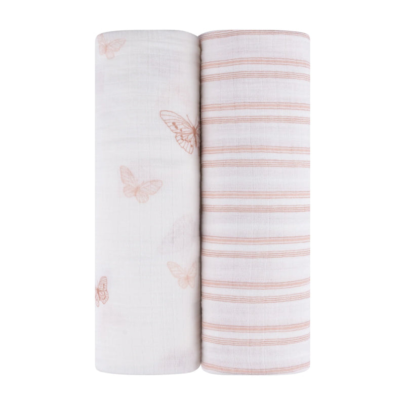 ELYS & CO 2PK COTTON MUSLIN SWADDLE SET