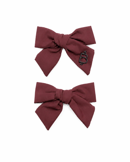 BANDEAU TAFFETA WINTER MINI BOW CLIP SET