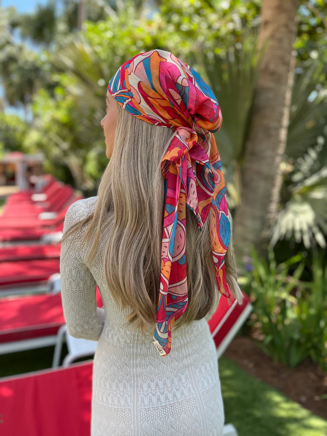 SCARF BAR PUCCI INSPIRED SQUARE W/ VELVET GRIP