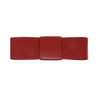 EL BANDEAU EMBOSSED LEATHER WIDE BOW BAR CLIP