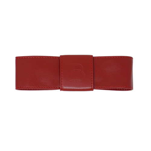 EL BANDEAU EMBOSSED LEATHER WIDE BOW BAR CLIP