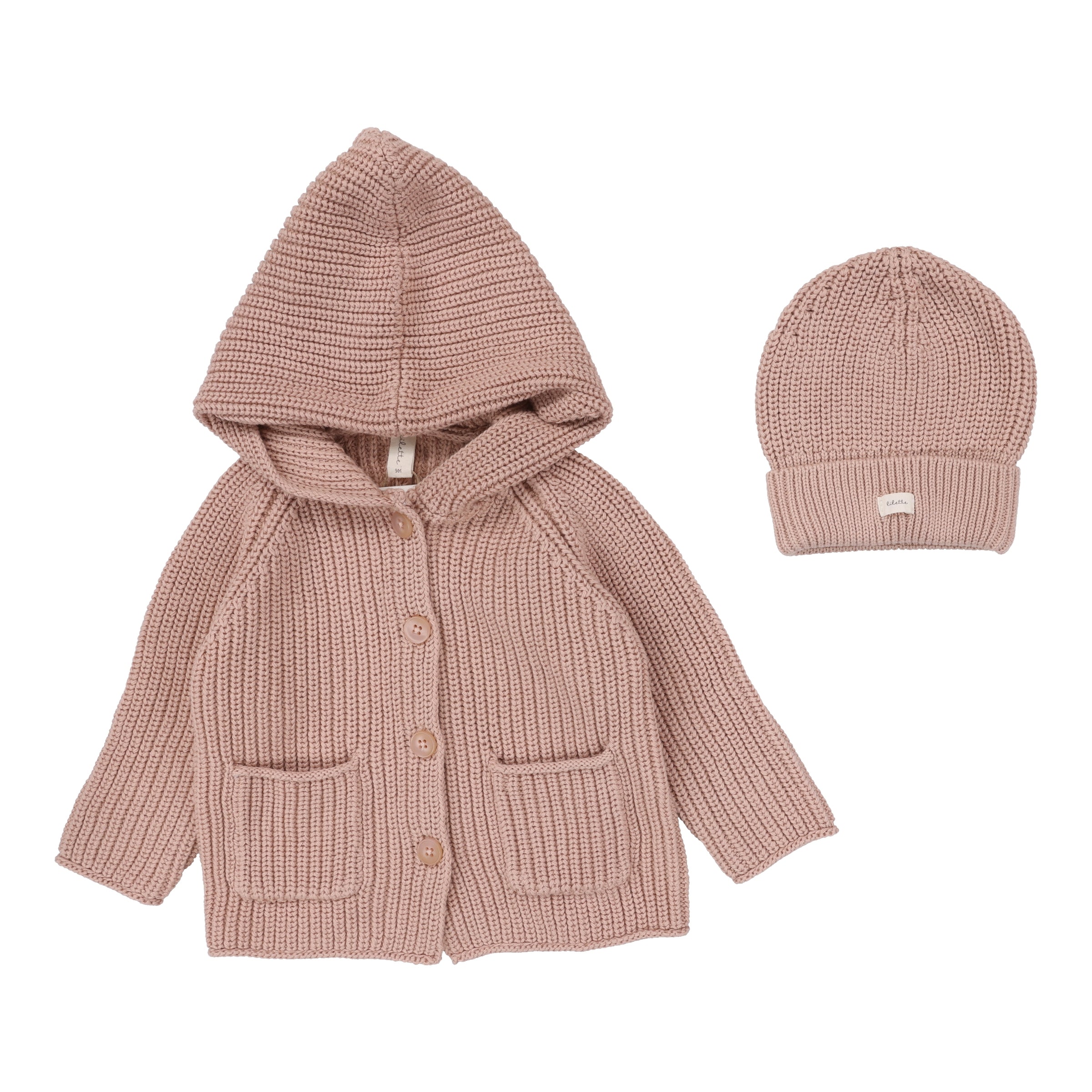 LILETTE CHUNKY CARDIGAN + BEANIE SET