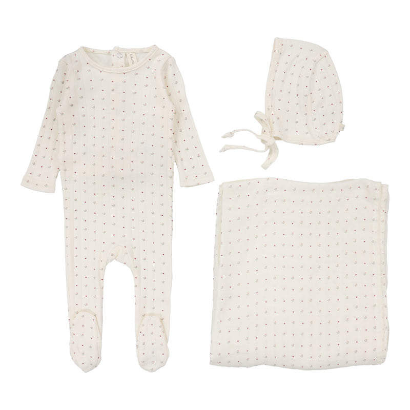 LILETTE LINEAR PRINT FOOTIE 3PC SET