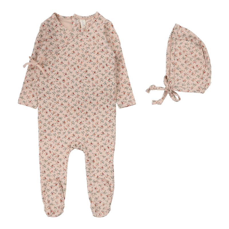 BFF LILETTE BOUQUET FLORAL FOOTIE + BEANIE SET