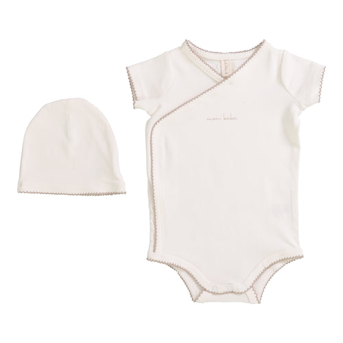 LILETTE SCALLOP EDGE ONESIE + BEANIE SET
