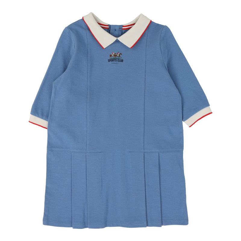ANALOGIE PIQUE LONG SLEEVE DRESS