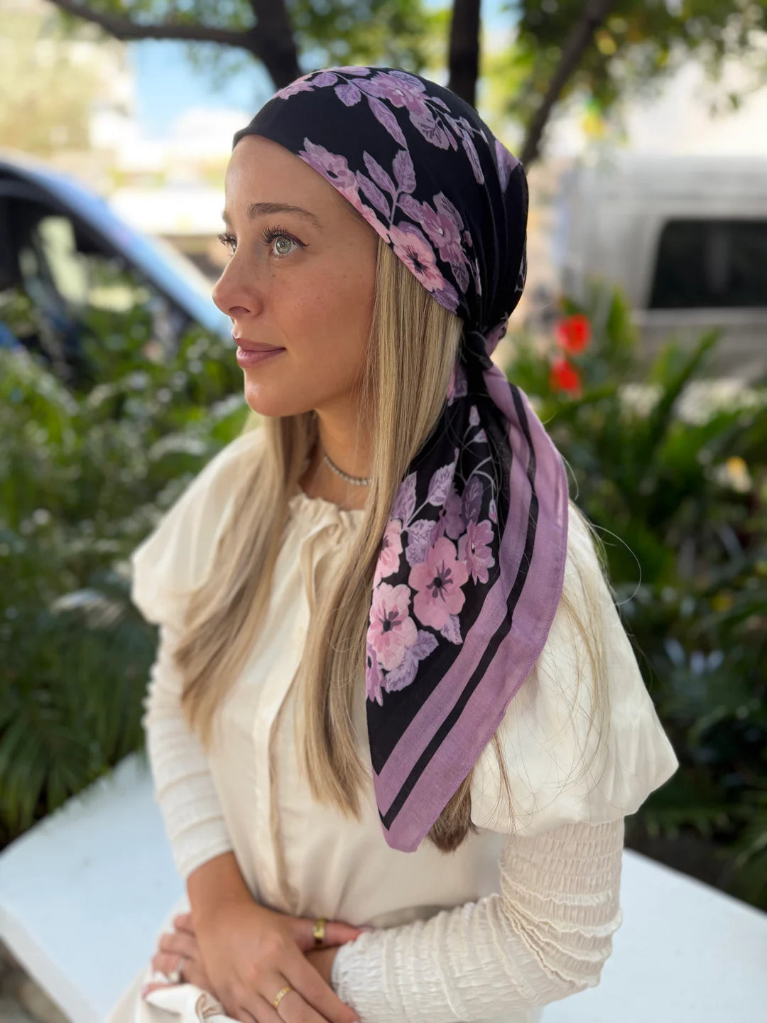 SCARF BAR FLORAL COLLECTION SQUARE SCARF