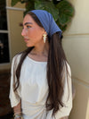 SCARF BAR COTTON SQUARE SCALLOP BANDANA
