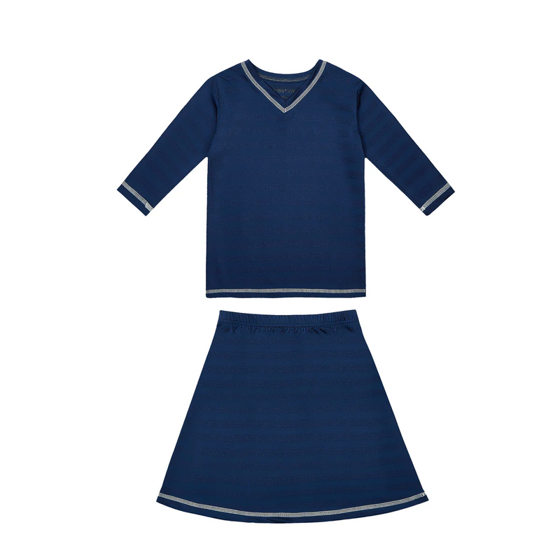 SG2953 CREW METALLIC STRIPE SWIM SET