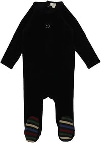 LIL LEGS VELOUR RHINESTONE FOOTIE