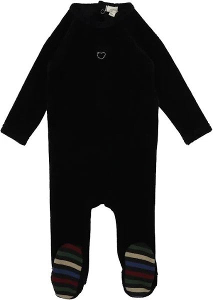 LIL LEGS VELOUR RHINESTONE FOOTIE