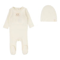LILETTE POINTELLE EMBLEM FOOTIE + BEANIE