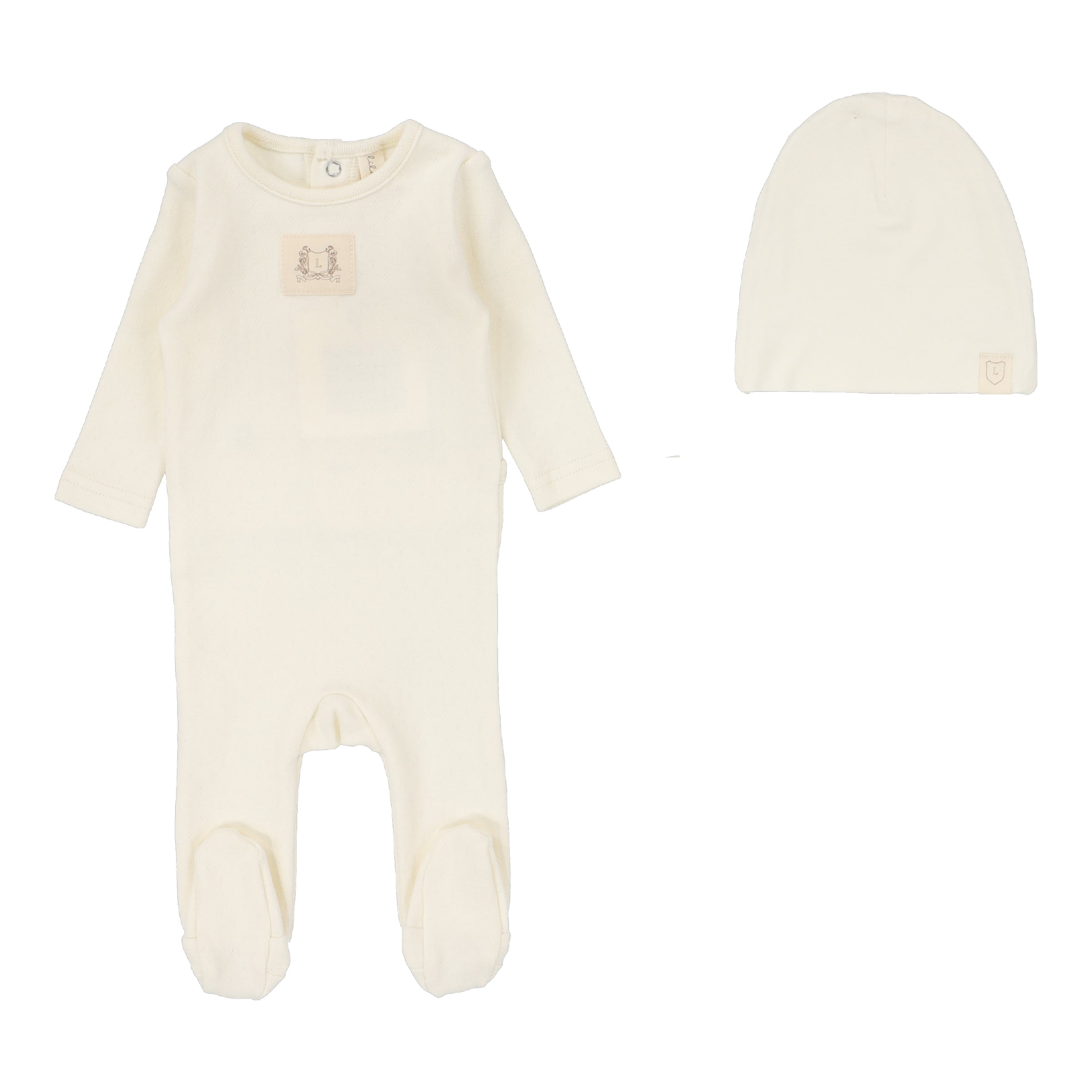 LILETTE POINTELLE EMBLEM FOOTIE + BEANIE