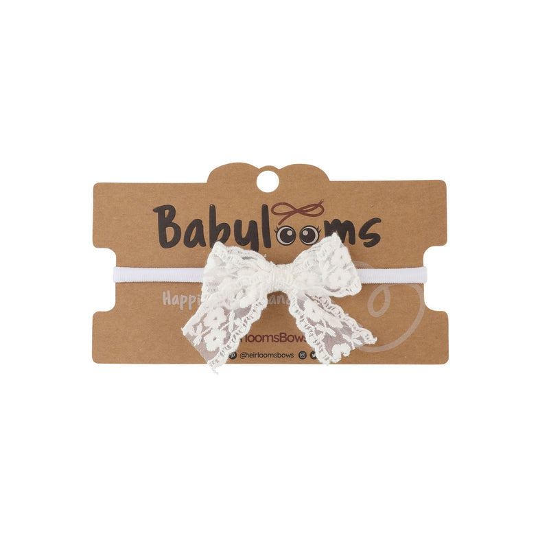 B1255 HEIRLOOMS SPRING LACE SMALL BOW BABY BAND