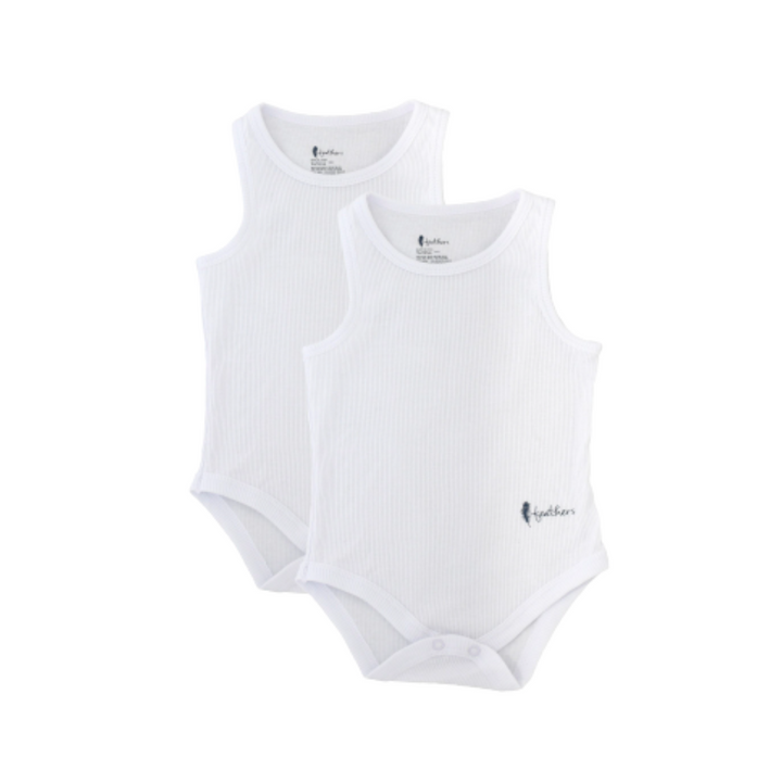 f608 feathers baby boy rib sleeveless onesies