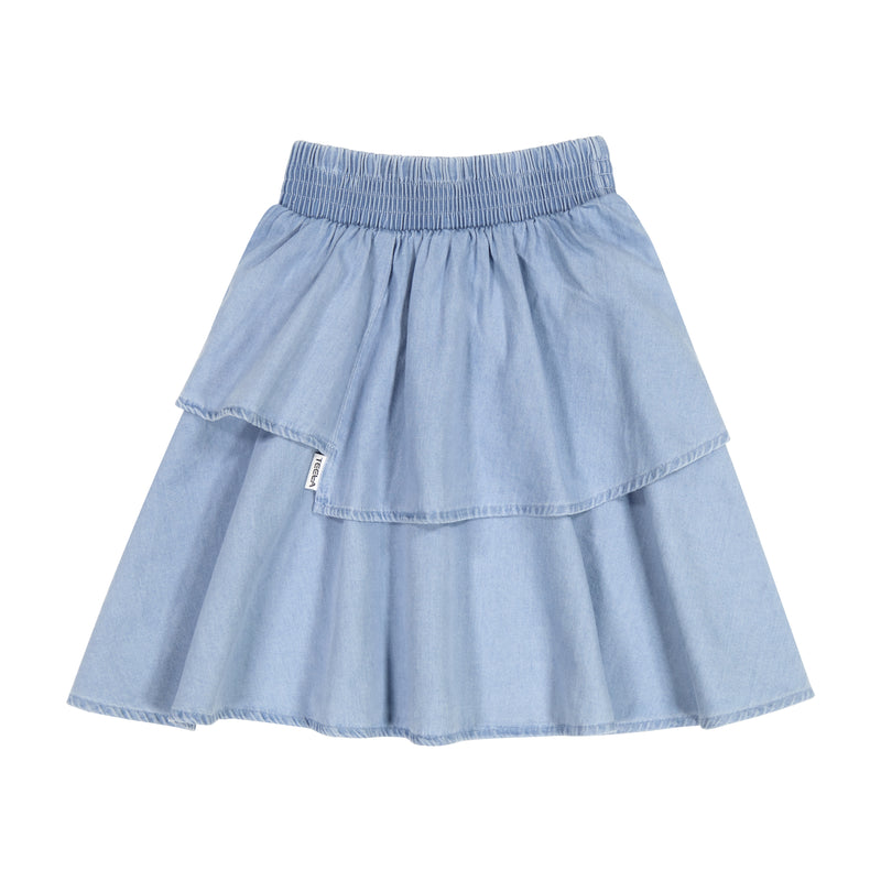 16-014 TEELA DENIM BLOCK SKIRT
