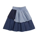 16-014 TEELA DENIM BLOCK SKIRT