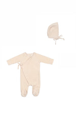 LILETTE VELOUR WRAP FOOTIE + BONNET
