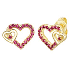3EP4394 DLUX GP SRS DOUBLE CUTOUT HEART POST EARRINGS