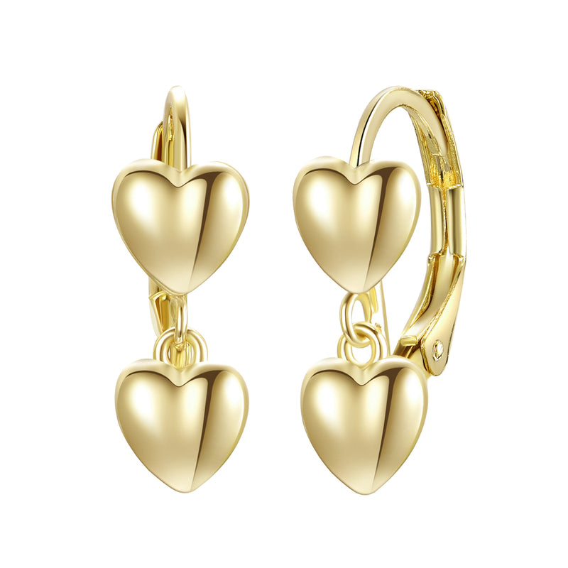 3EW4340 DELUXE GP SRS LEVER BACK EARRINGS WITH HEARTS