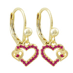 3EW4394 DLUX SRS DOUBLE CUTOUT HEARTS EARRINGS