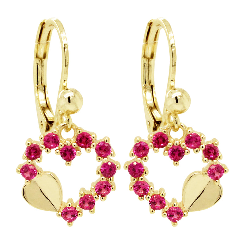 3EW4739 DLUX  SRS GP HEART STONES WITH BALL EARRING