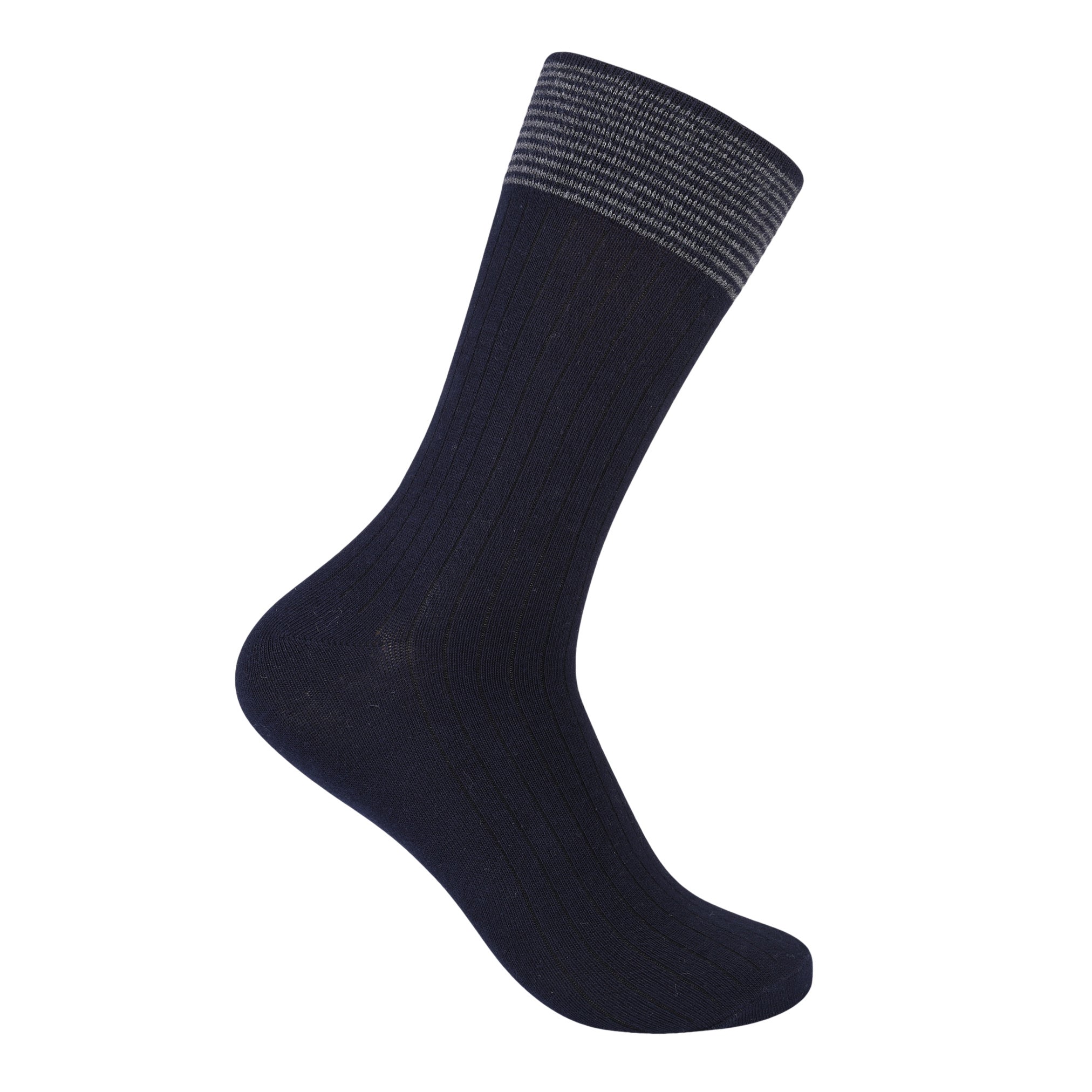 443 ZUBII STRIPED RIBBED BAND CREW SOCK