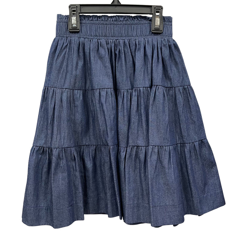 4474-a  sciacca tiered denim skirt