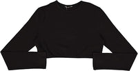 14916 KIKI RIKI 3/4 SLEEVE CROP SHELL