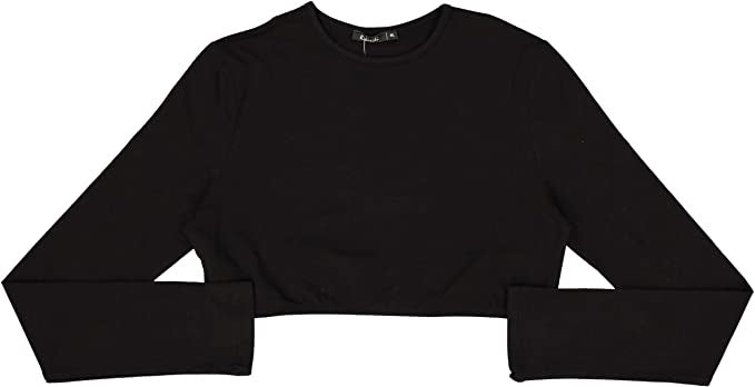 14916 KIKI RIKI 3/4 SLEEVE CROP SHELL