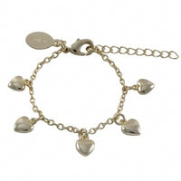 6B392 Dlux GP brass heart charm bracelet