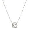 7N723 DLUX SS WHITE CZ 5MM SQUARE NECKLACE