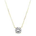 7N971 DLUX SS CZ STONE 16" NECKLACE