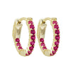 8EP280 DLUX SS STONE HOOP EARRINGS