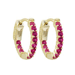 8EP280 DLUX SS STONE HOOP EARRINGS