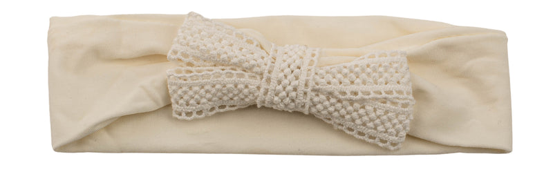 CHERIE BABY BAND WIDE LACE BOW BR6590