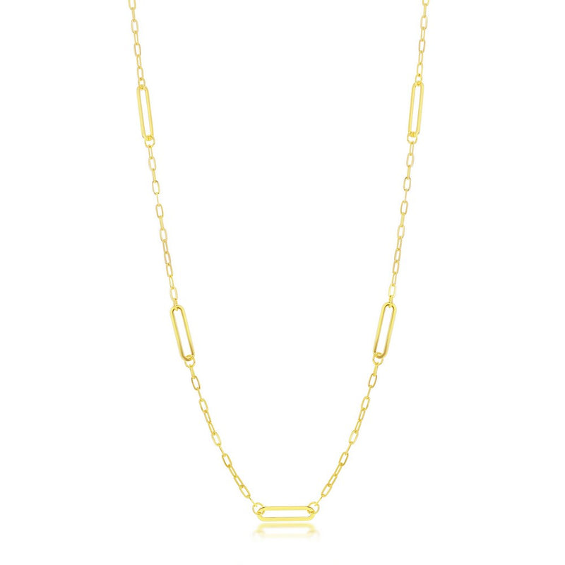 L-4367-GP  CLASSIC GP SS PAPERCLIP BY THE YARD NECKLACE
