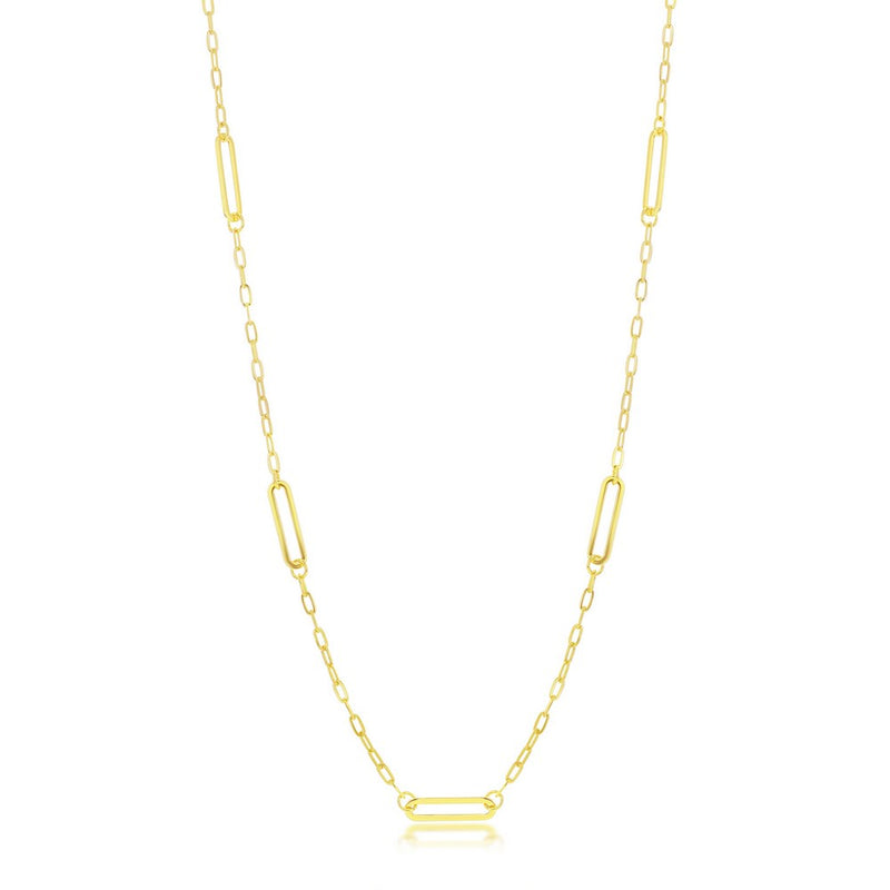 L-4367-GP  CLASSIC GP SS PAPERCLIP BY THE YARD NECKLACE
