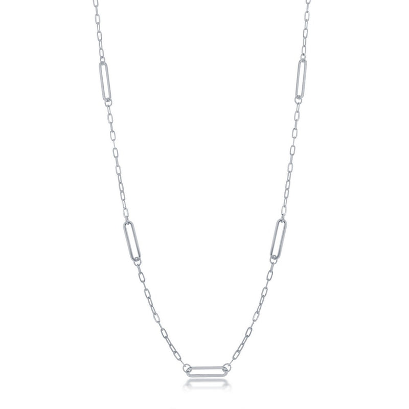 L-4367 CLASSIC SS PAPERCLIP BY THE YARD NECKLACE